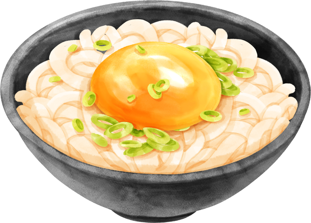 Japanese Noodle Udon Watercolor illustration
